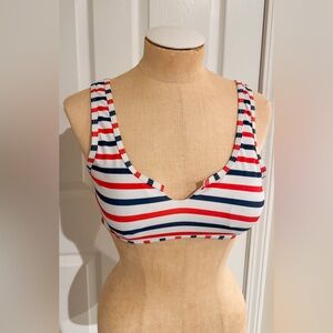 Striped Red, White, and Blue Bikini Top